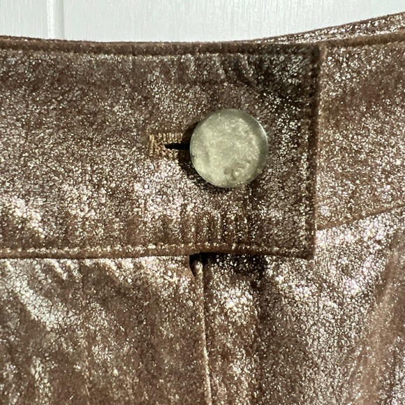 Vintage Chanel 1999 Fall Runway Suede Metallic Sparkle Wide Leg Pants with Tag - Picture 3 of 13